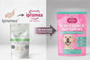 Ipromea pet probiotic product range showing refreshed packaging and new brand identity across the full product lineup