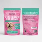 Ipromea 2-in-1 Oral and Gut Chews for Large Dogs and Small Dogs product range